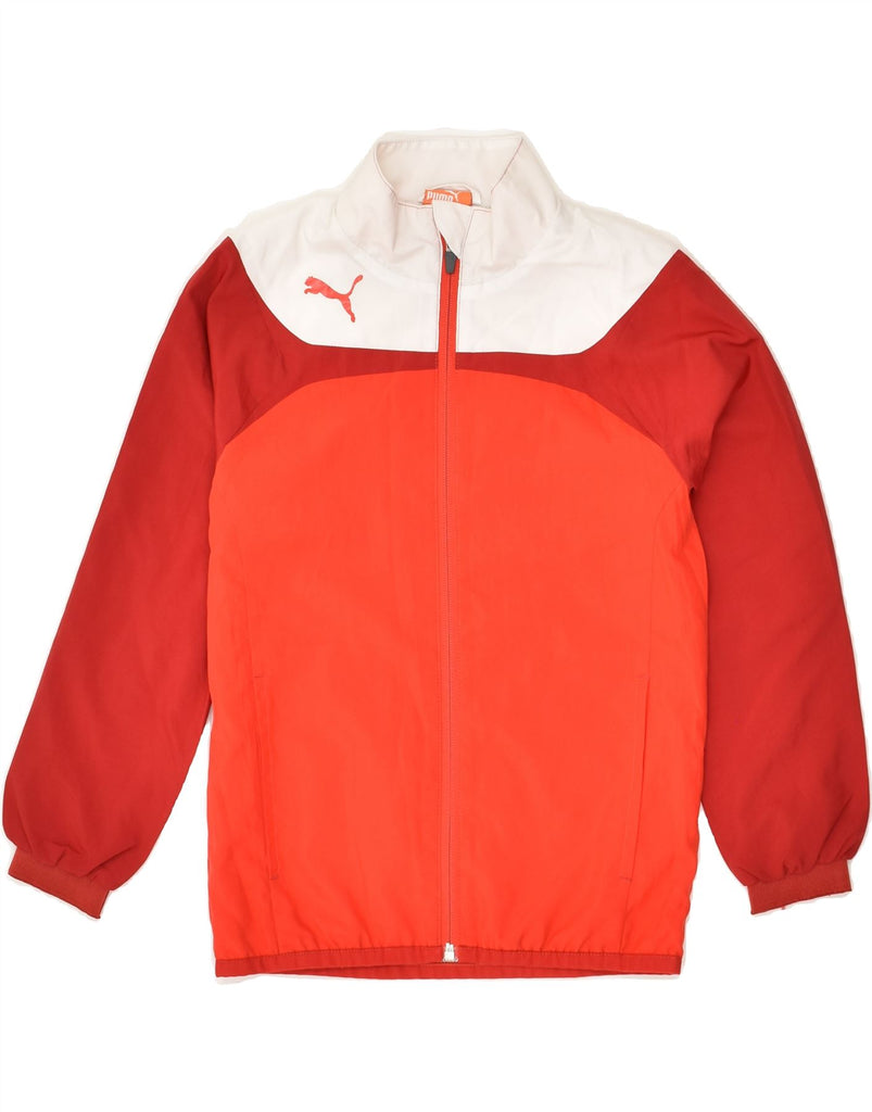 PUMA Boys Tracksuit Top Jacket 7-8 Years Small Red Colourblock Polyester | Vintage Puma | Thrift | Second-Hand Puma | Used Clothing | Messina Hembry 