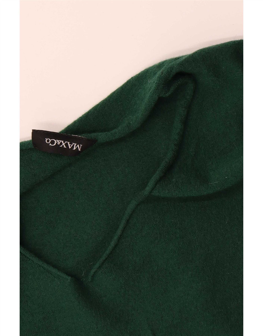 Max & Co. Womens V-Neck Jumper Sweater UK 10 Small Green