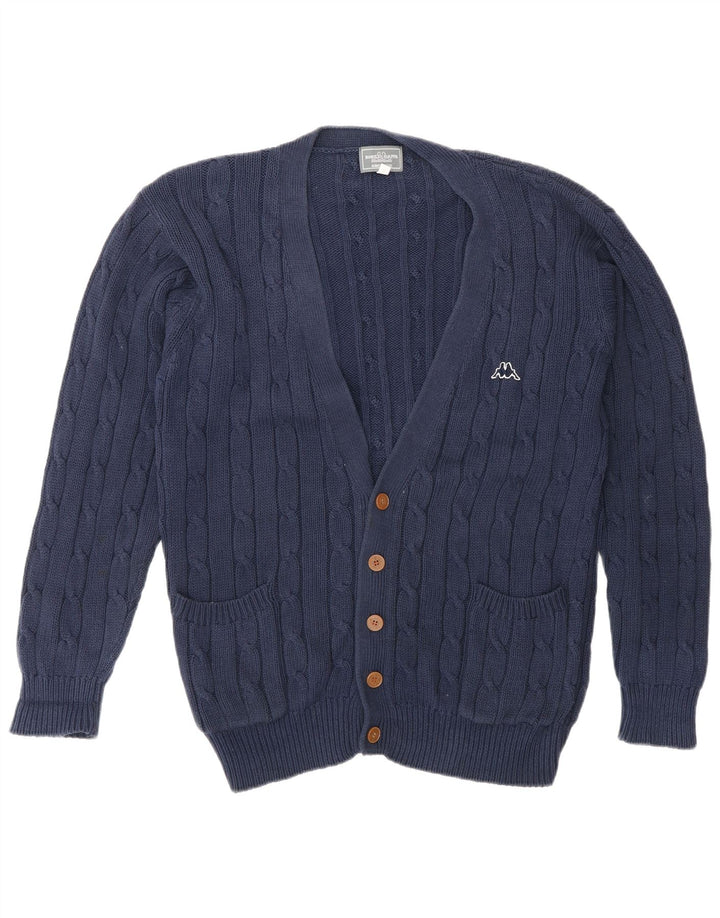 Kappa Mens Cardigan Sweater Medium Navy Blue Cotton