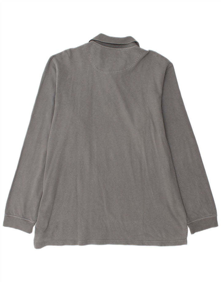 Timberland Mens Long Sleeve Polo Shirt Large Grey Cotton