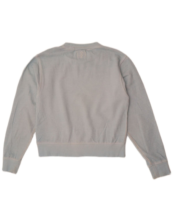 Guess Womens Graphic Sweatshirt Jumper UK 6 XS Blue Cotton