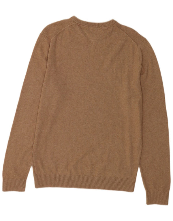 Tommy Hilfiger Mens Crew Neck Jumper Sweater Medium Brown Cotton