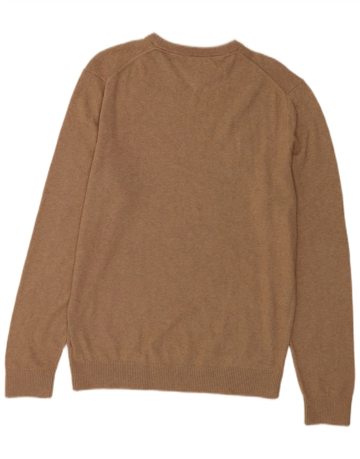 Tommy Hilfiger Mens Crew Neck Jumper Sweater Medium Brown Cotton