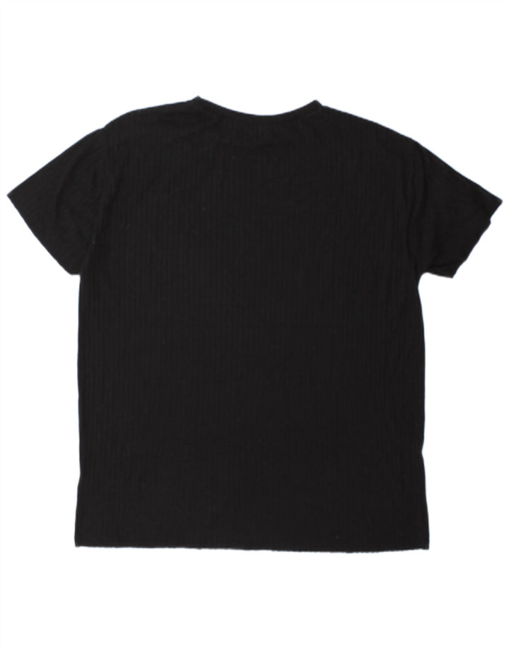 Zara Womens Oversized T-Shirt Top UK 14 Medium Black Polyester