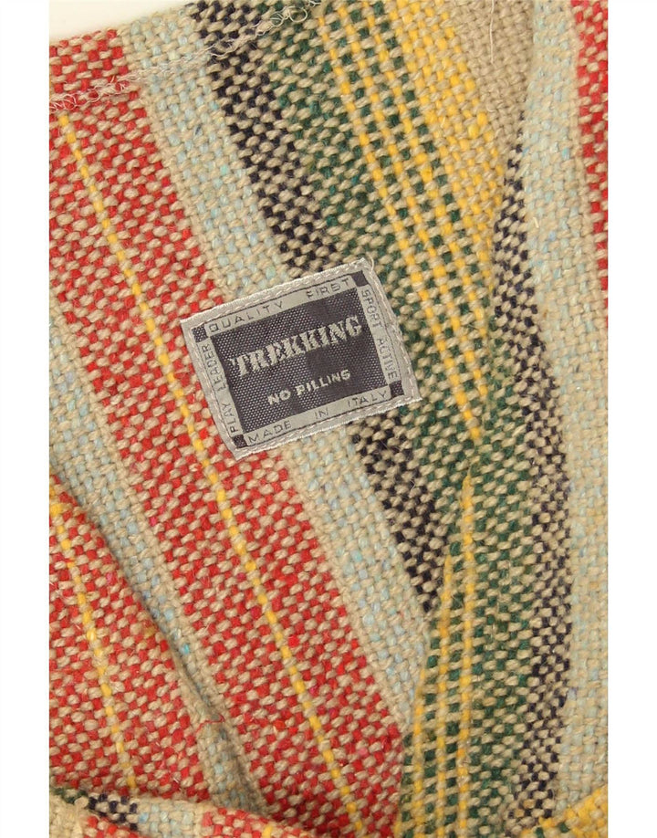 Vintage Mens Waistcoat Large Multicoloured Striped Acrylic