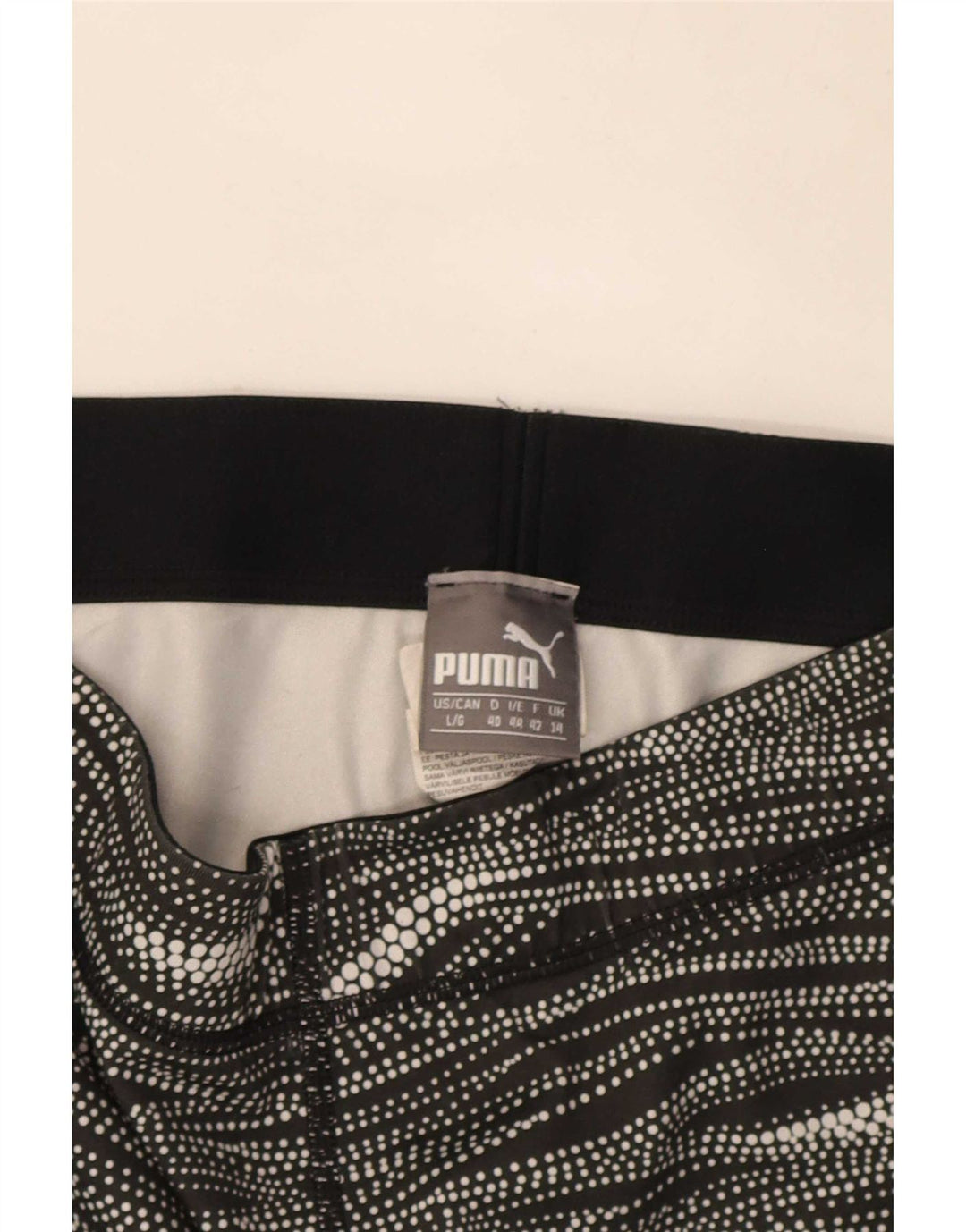 Puma Womens Capri Leggings UK 14 Medium Black Striped Polyester