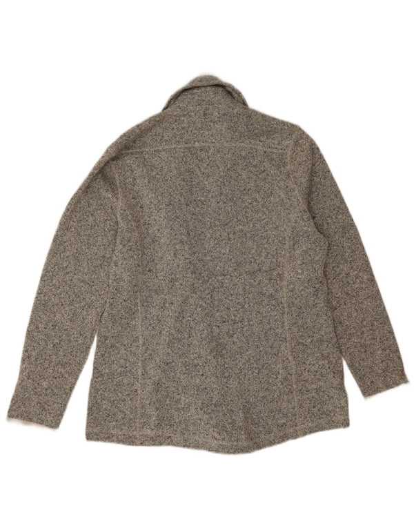 Eddie Bauer Womens Double Breasted Blazer Jacket UK 16 Large Grey Flecked