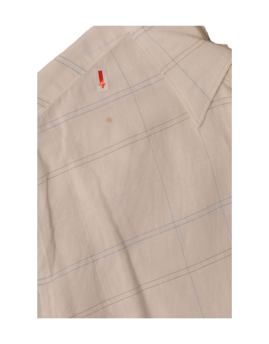 Trussardi Mens Checked  Shirt Medium Off White Plaid Cotton