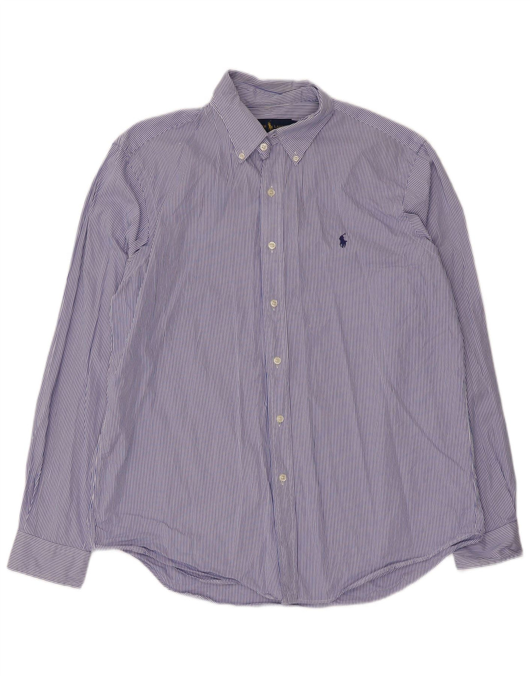 Ralph Lauren Mens Shirt Large Blue Striped Cotton