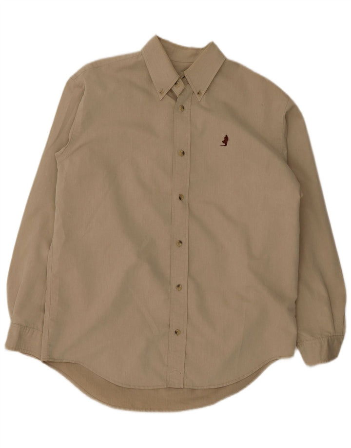 Marlboro Classics Mens Shirt Medium Beige Cotton