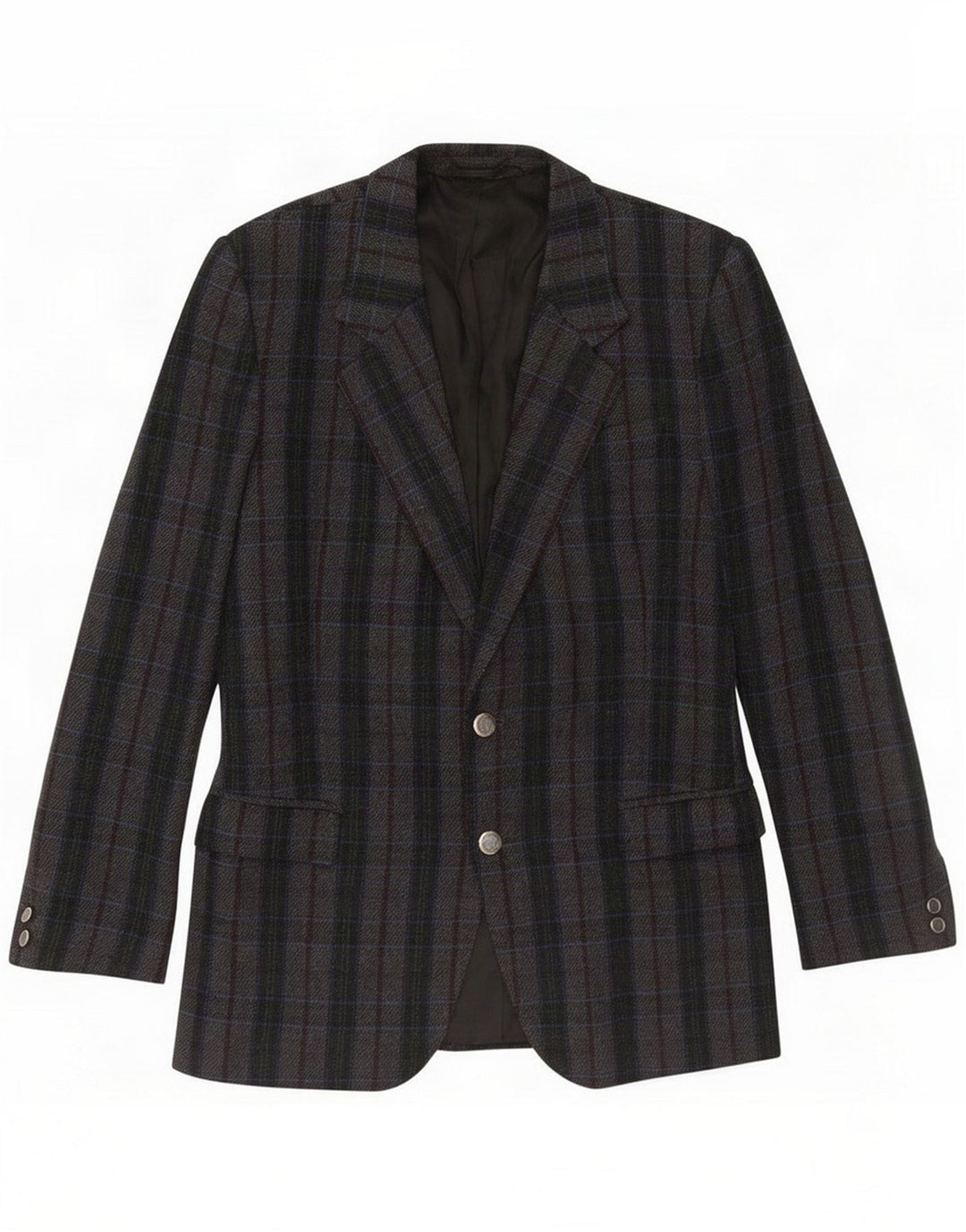 Marzotto Mens 2 Button Blazer Jacket UK 38 Medium Grey Plaid