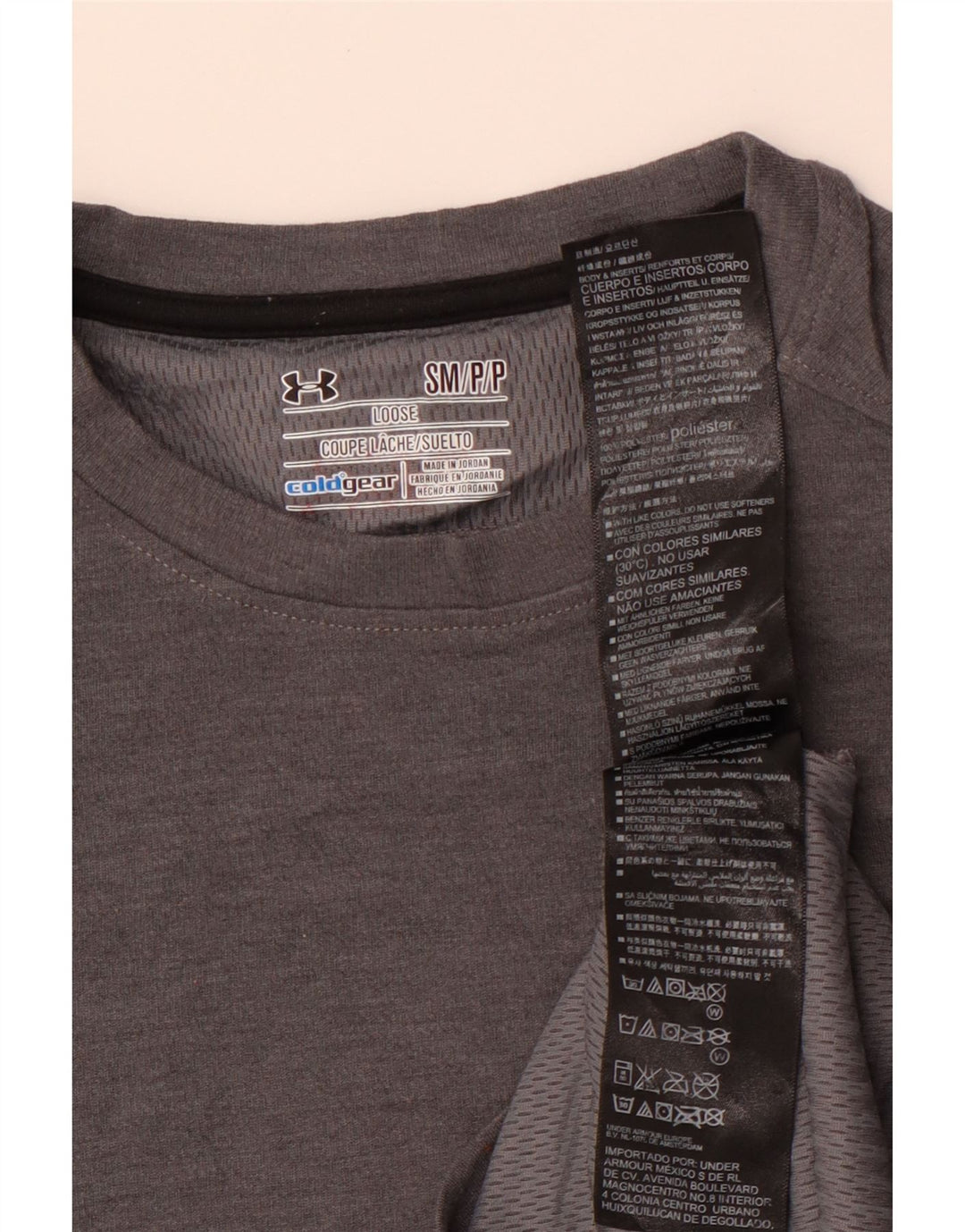 UNDER ARMOUR Mens Cold Gear T-Shirt Top Small Grey Polyester