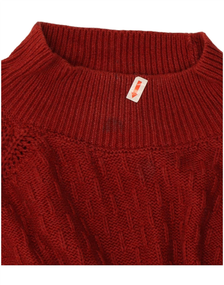 Fat Face Womens Loose Fit Turtle Neck Jumper Sweater UK 12 Medium Red