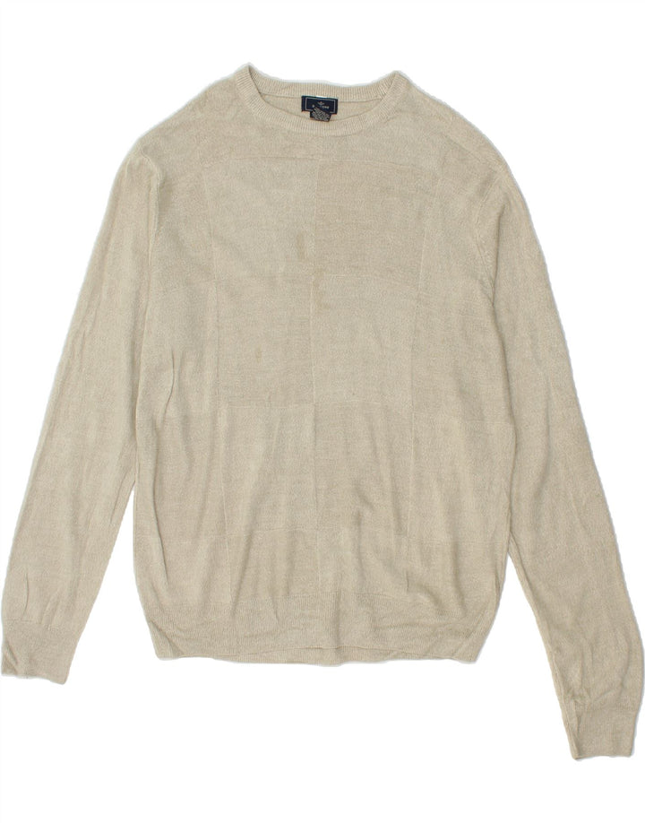 DOCKERS Mens Boat Neck Jumper Sweater XL Beige Acrylic Vintage Dockers and Second-Hand Dockers from Messina Hembry 