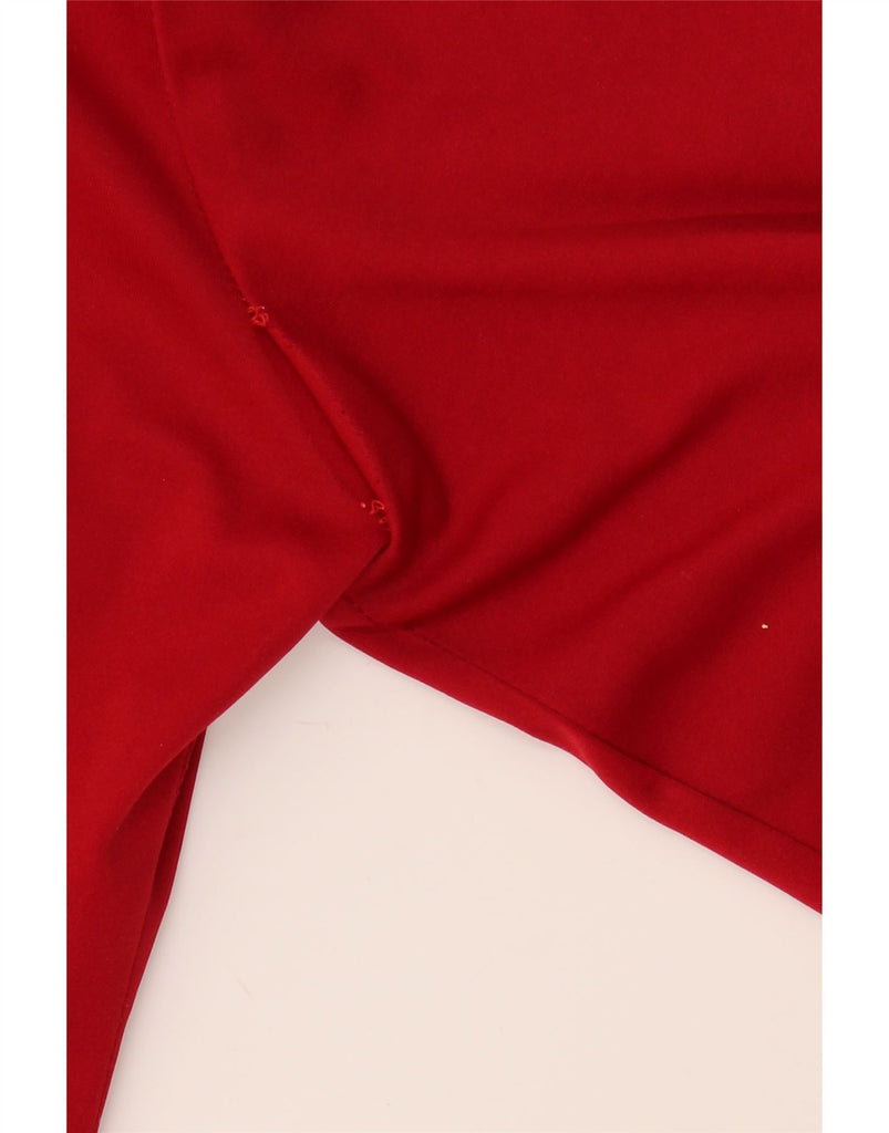 VINTAGE Womens Front Tie Shirt Blouse EU 40 Medium Burgundy Vintage Vintage and Second-Hand Vintage from Messina Hembry 