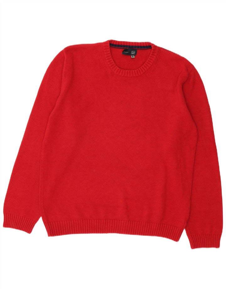 Gas Mens Crew Neck Jumper Sweater XL Red Cotton