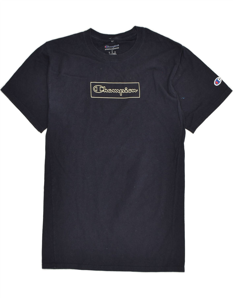 CHAMPION Mens Graphic T-Shirt Top Small Navy Blue Cotton | Vintage Champion | Thrift | Second-Hand Champion | Used Clothing | Messina Hembry 