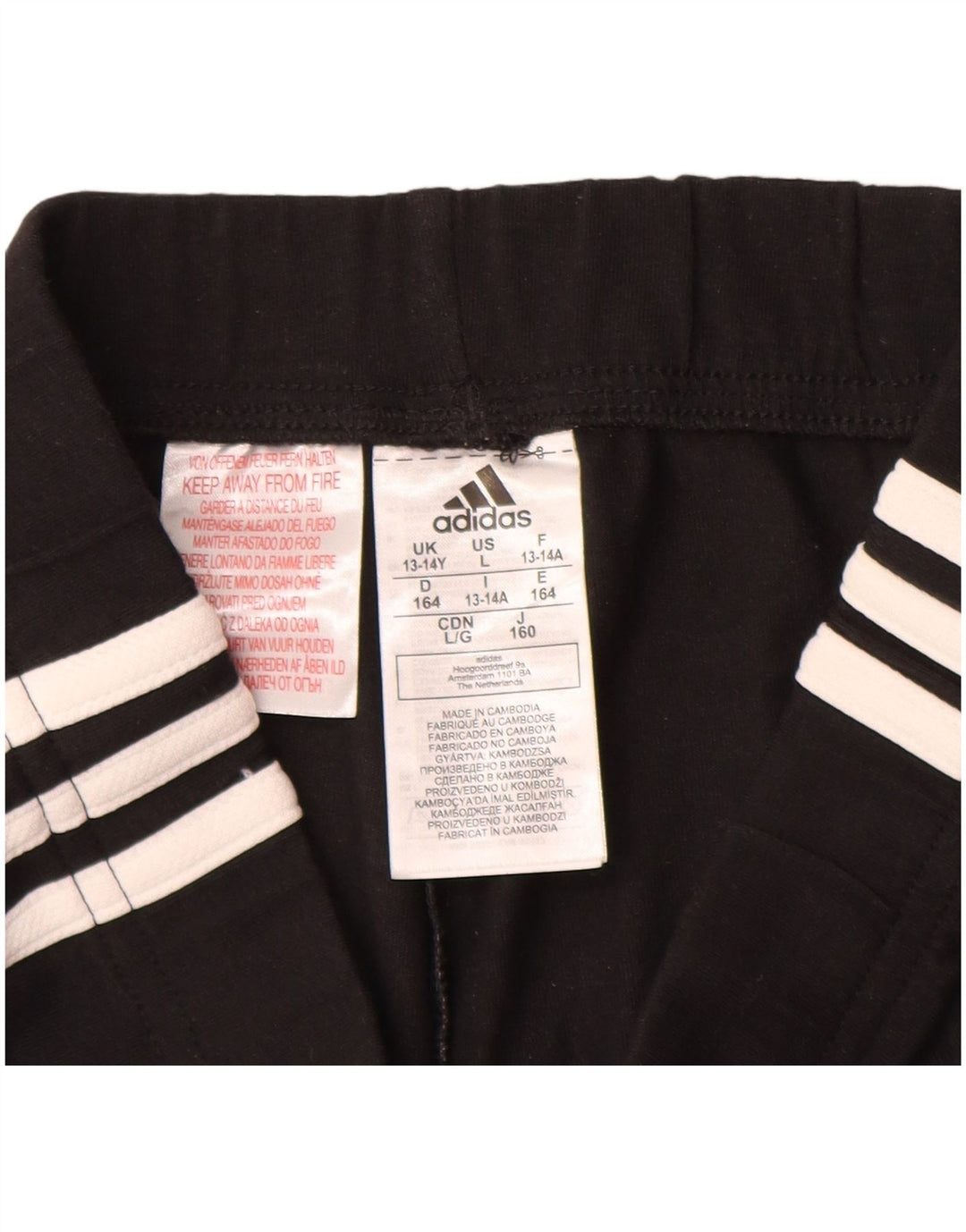ADIDAS Girls Tracksuit Trousers 13-14 Years  Black Cotton