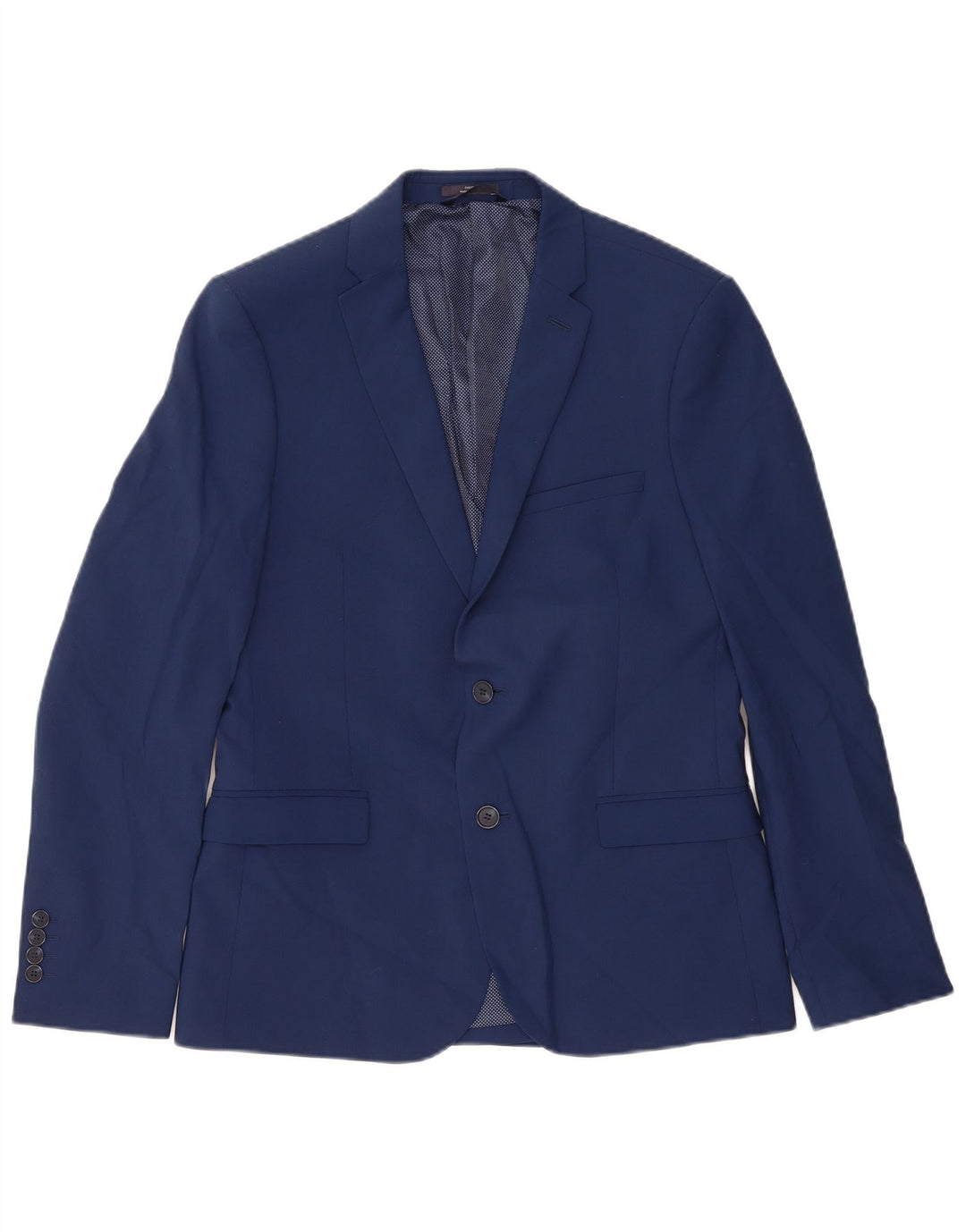 Marks & Spencer Mens 2 Button Blazer Jacket UK 38 Medium Blue Wool
