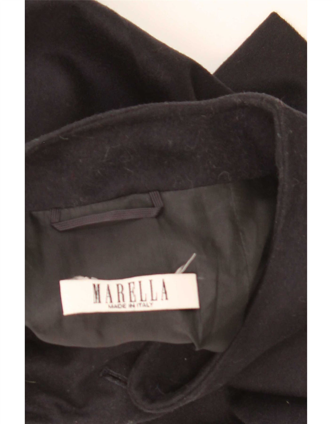 Marella Womens 4 Button Blazer Jacket UK 16 Large Navy Blue Wool
