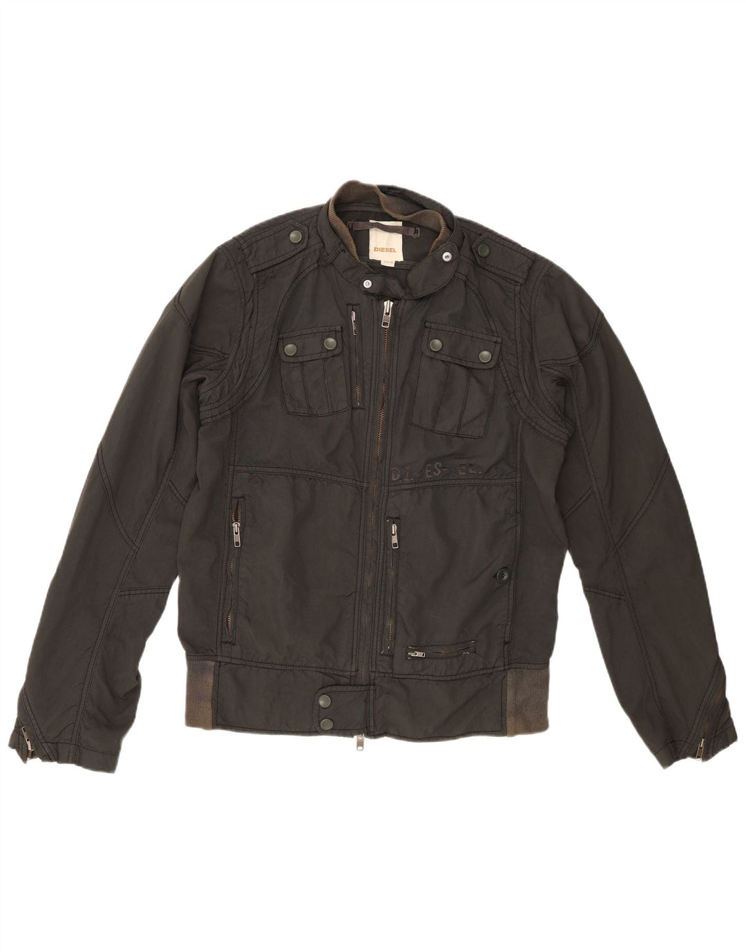 Diesel Womens Military Jacket UK 18 XL Black Nylon