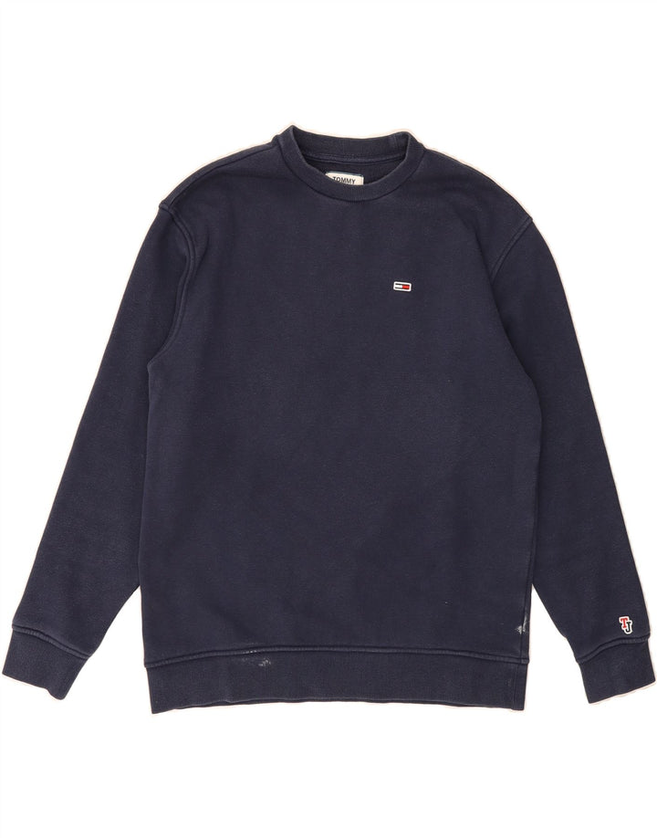 TOMMY HILFIGER Mens Sweatshirt Jumper Small Navy Blue Vintage Tommy Hilfiger and Second-Hand Tommy Hilfiger from Messina Hembry 