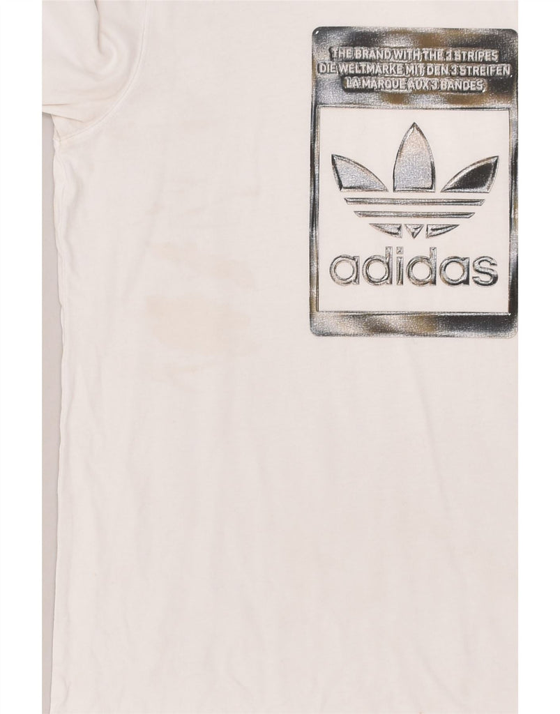 ADIDAS Mens Graphic T-Shirt Top Small White Cotton | Vintage Adidas | Thrift | Second-Hand Adidas | Used Clothing | Messina Hembry 