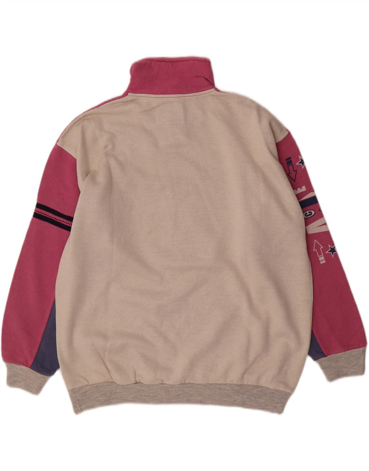 United Mens Graphic Sweatshirt Jumper Medium Off White Colourblock