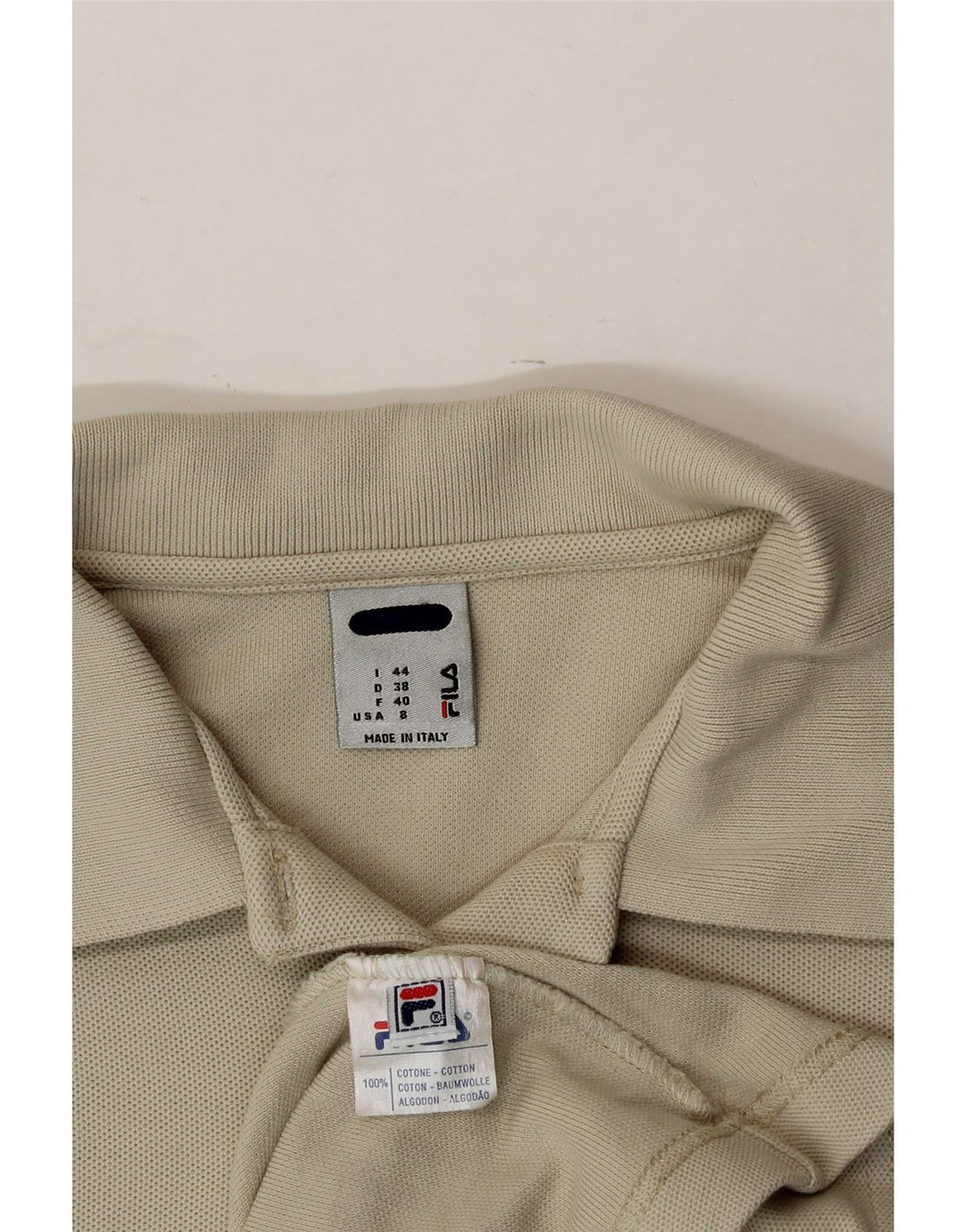 FILA Womens Polo Shirt IT 44 Medium Beige Cotton Vintage Fila and Second-Hand Fila from Messina Hembry 