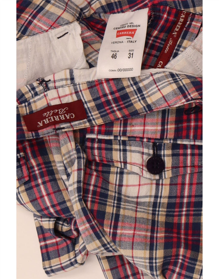 Carrera Womens Chino Shorts Large W31  Multicoloured Check Cotton