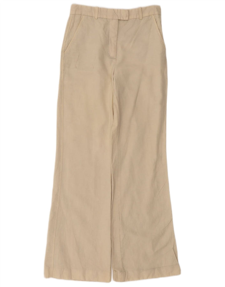 Zara Womens Bootcut Chino Trousers XS W24 L30 Beige