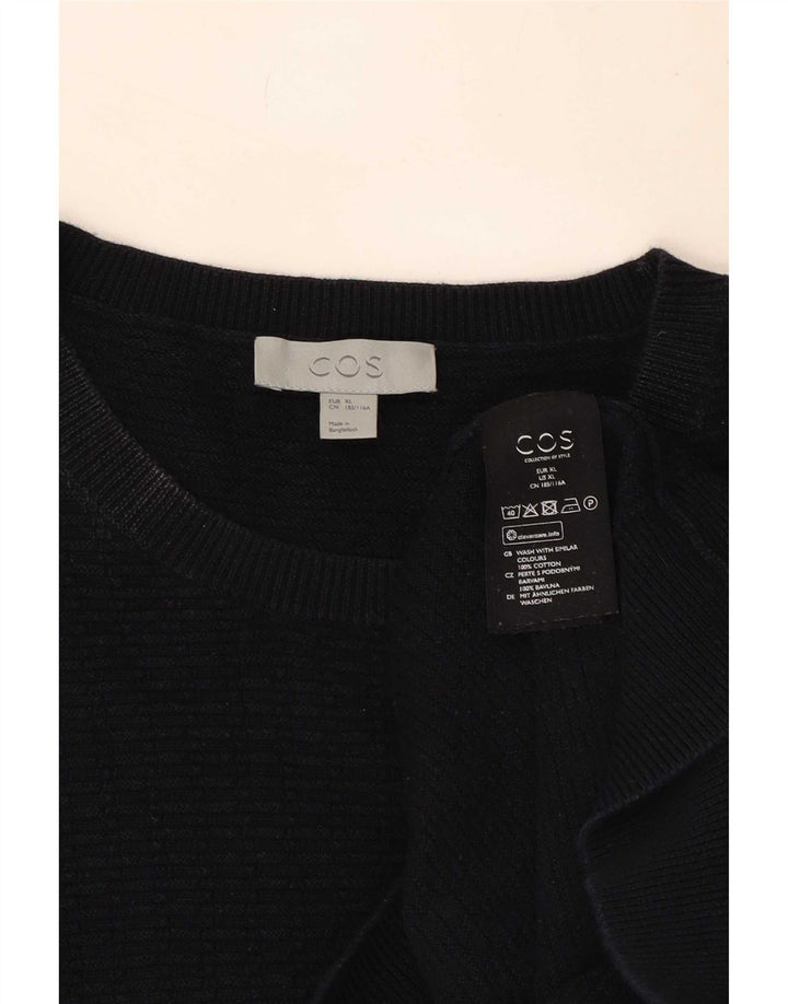 Cos Mens Crew Neck Jumper Sweater XL Navy Blue Cotton