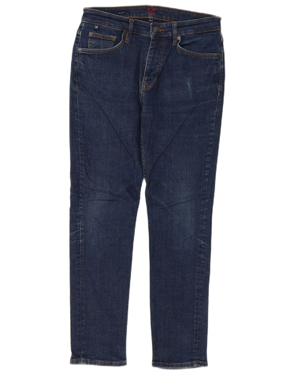 Crew Clothing Mens Slim Jeans W32 L29 Navy Blue Cotton