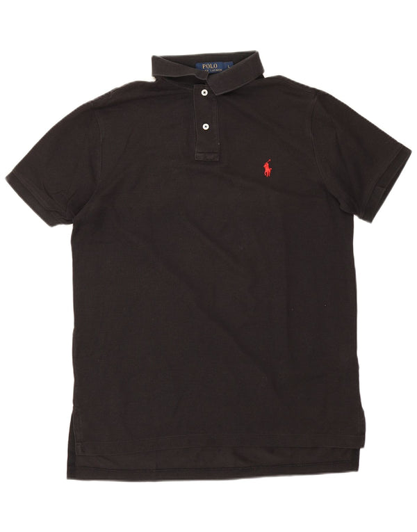 Polo Ralph Lauren Mens Custom Fit Polo Shirt Large Black Cotton