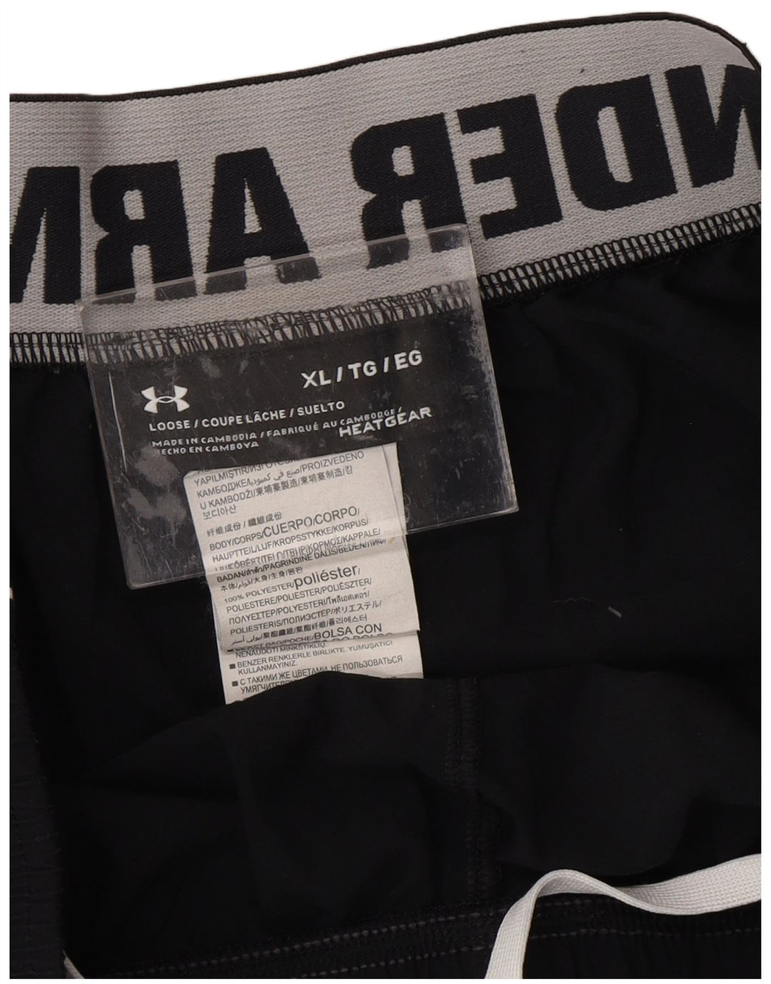 UNDER ARMOUR Mens Heat Gear Graphic Sport Shorts XL  Black Polyester