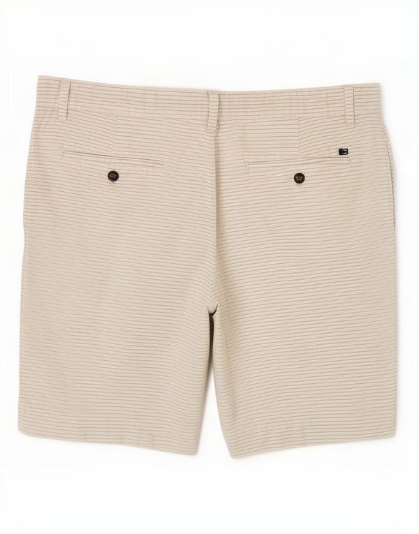 Marks & Spencer Mens Chino Shorts W36 Large White Pinstripe Cotton