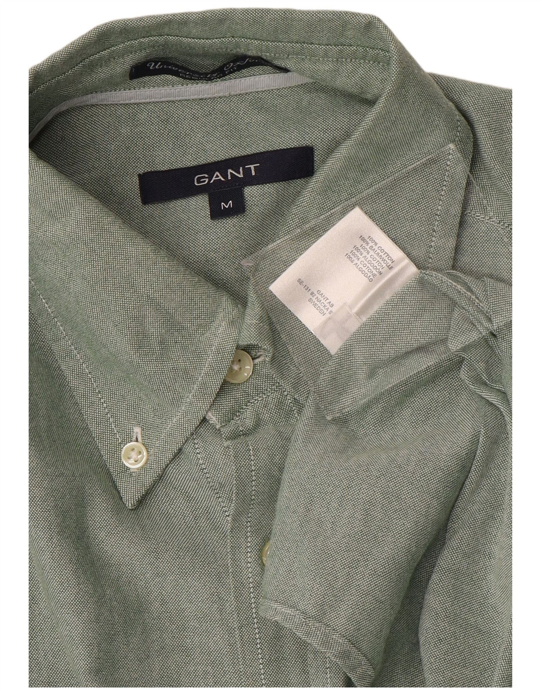 GANT Mens Regular Fit Shirt Medium Green Cotton