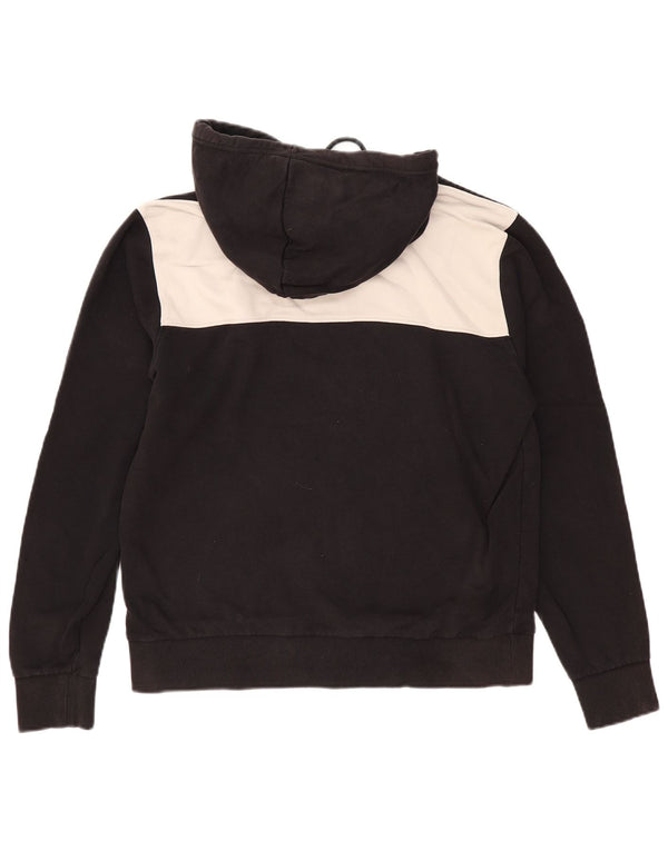 Calvin Klein Mens Graphic Hoodie Jumper Large Black Colourblock Cotton
