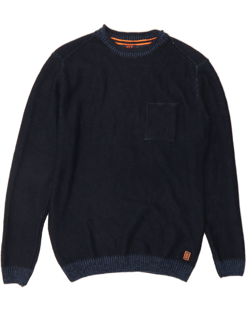 AVIREX Mens Crew Neck Jumper Sweater Large Navy Blue Acrylic Vintage Avirex and Second-Hand Avirex from Messina Hembry 