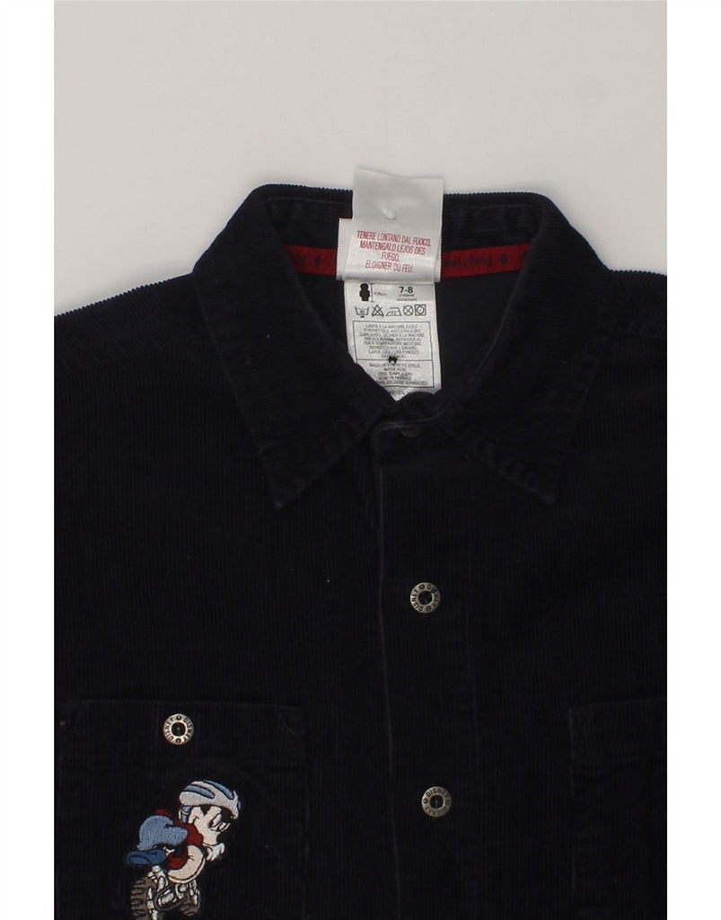 DISNEY Boys Corduroy Shirt 7-8 Years Navy Blue Cotton | Vintage Disney | Thrift | Second-Hand Disney | Used Clothing | Messina Hembry 