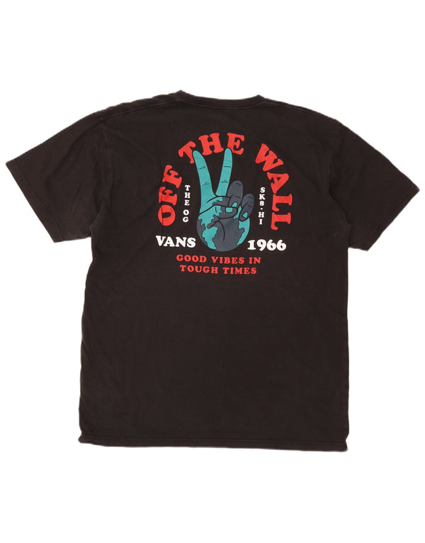 Vans Mens Classic Fit Graphic T-Shirt Top Large Black Cotton