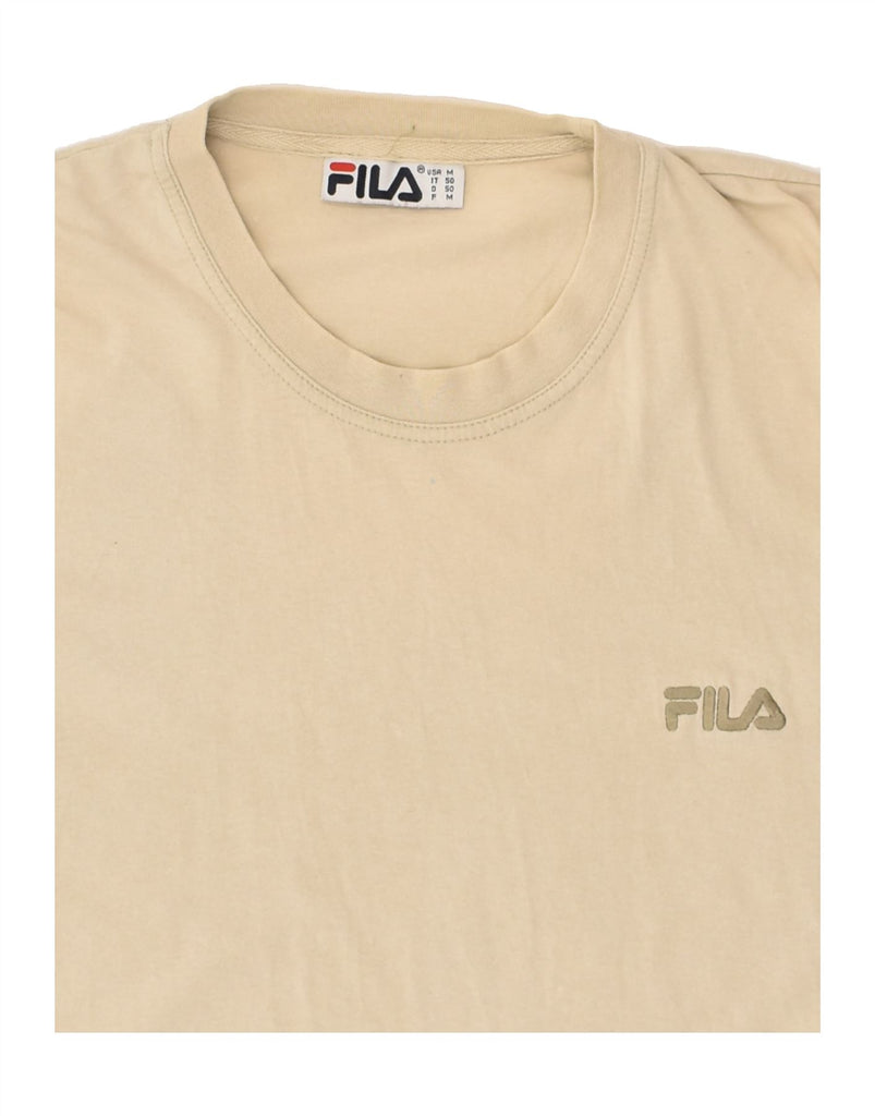 FILA Mens T-Shirt Top IT 50 Medium Beige Cotton | Vintage Fila | Thrift | Second-Hand Fila | Used Clothing | Messina Hembry 