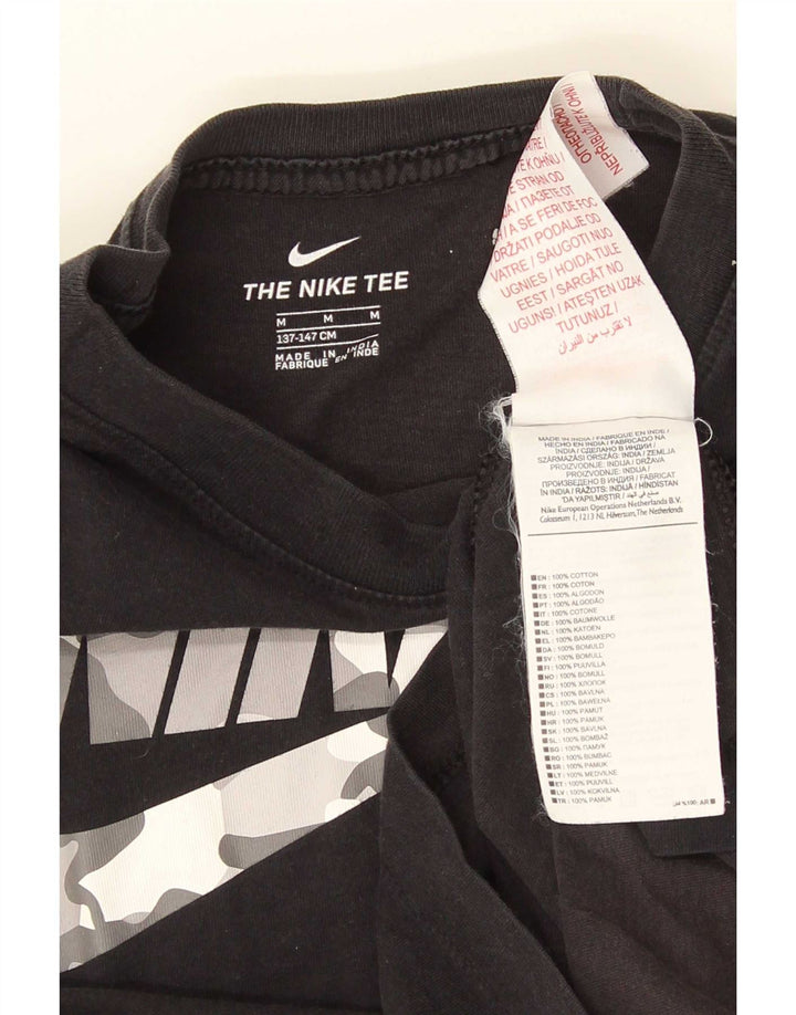 Nike Boys Graphic T-Shirt Top 10-11 Years Medium Black Cotton
