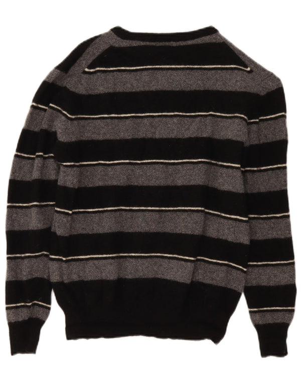 Kappa Boys Boat Neck Jumper Sweater 11-12 Years Large Grey Striped Wool