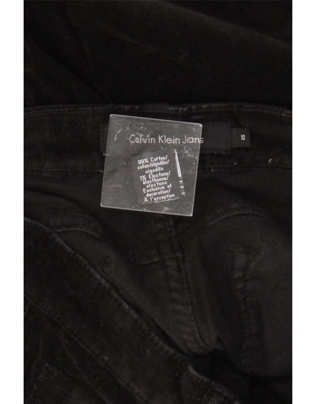 Calvin Klein Womens Slim Corduroy Trousers US 10 Medium W32 L30 Black