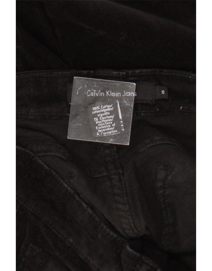 Calvin Klein Womens Slim Corduroy Trousers US 10 Medium W32 L30 Black