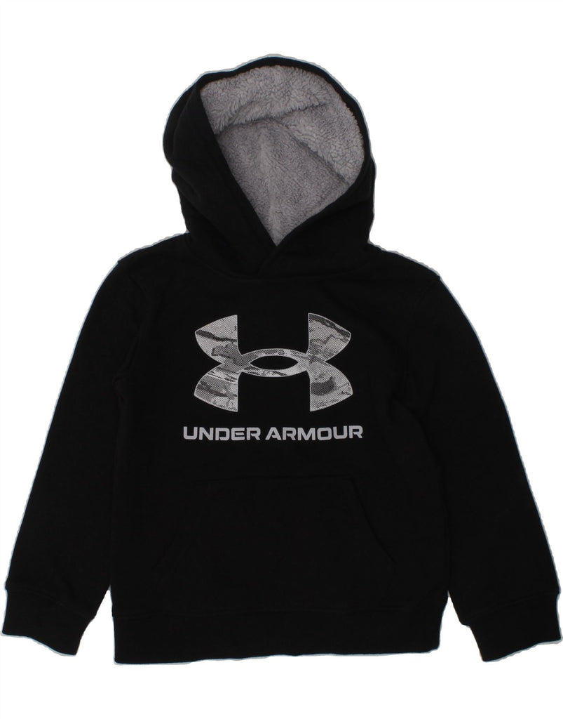 UNDER ARMOUR Boys Graphic Hoodie Jumper 4-5 Years Black Cotton | Vintage Under Armour | Thrift | Second-Hand Under Armour | Used Clothing | Messina Hembry 