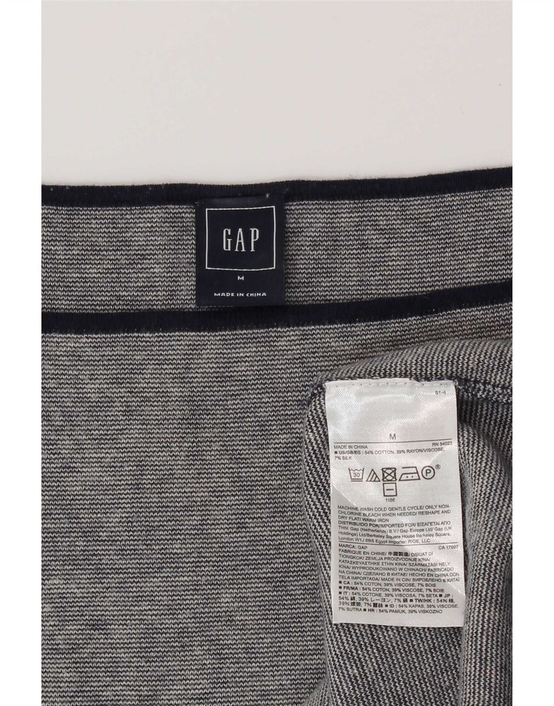 Gap Womens Top Long Sleeve UK 14 Medium Grey Cotton