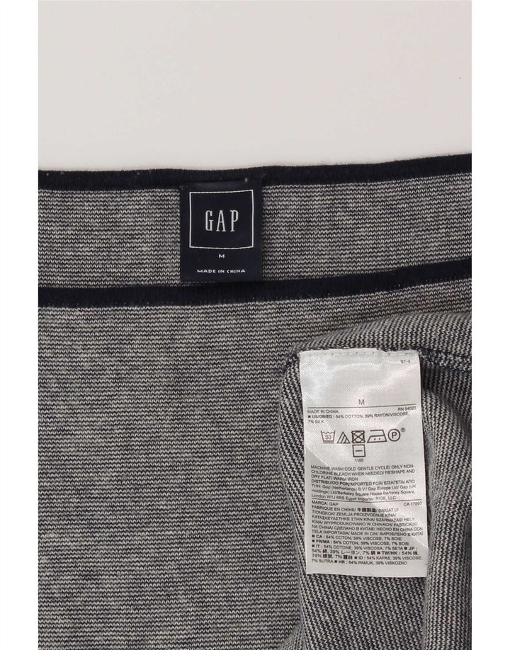 Gap Womens Top Long Sleeve UK 14 Medium Grey Cotton