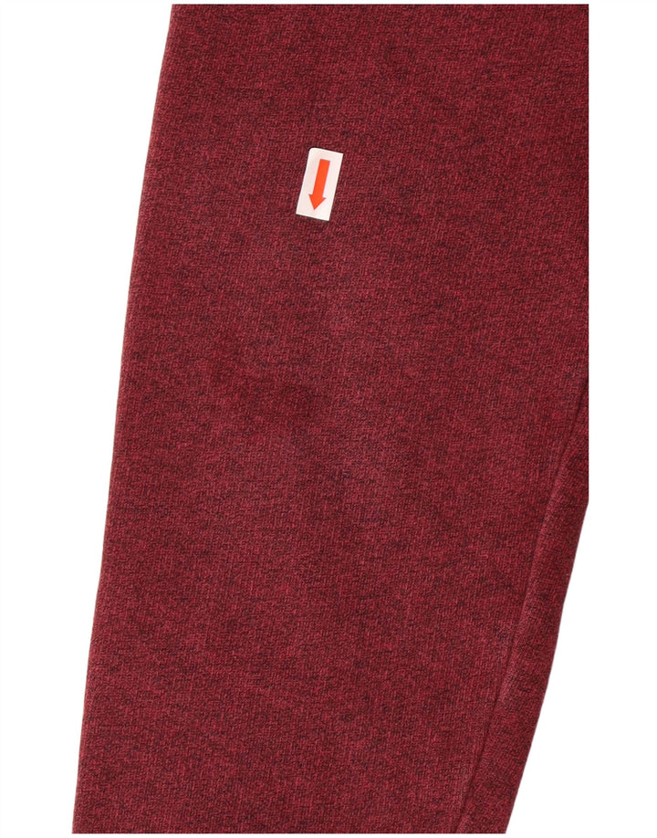 JACK WILLS Mens Graphic Hoodie Jumper Small Burgundy Flecked Cotton